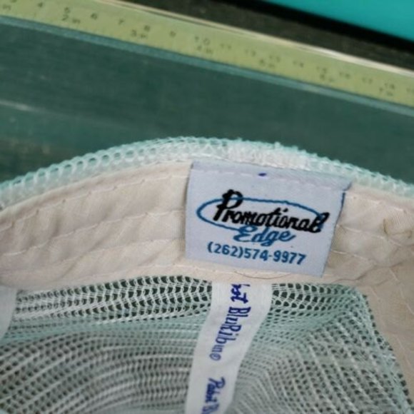 Pabst Blue Ribbon Beer PBR Mesh Back Trucker Hat Blue and White - Picture 9 of 10